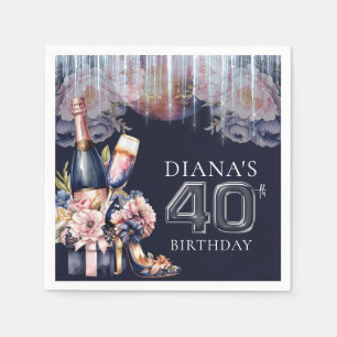 Serviette En Papier Anniversaire adulte 40e talons de champagne person