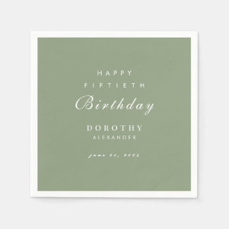 Serviette En Papier Anniversaire Adulte Minimaliste Moderne TOUT Jalon