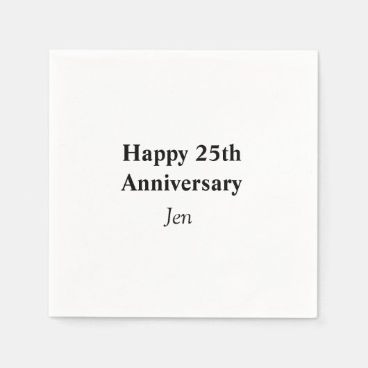 Serviette En Papier Anniversaire ajouter votre nom texte image modifia (Devant)