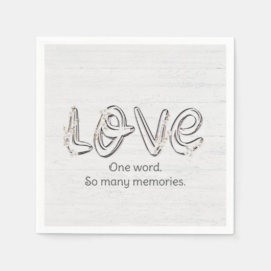 Serviette En Papier Anniversaire Amour Fleur d'Amande Texte (Devant)