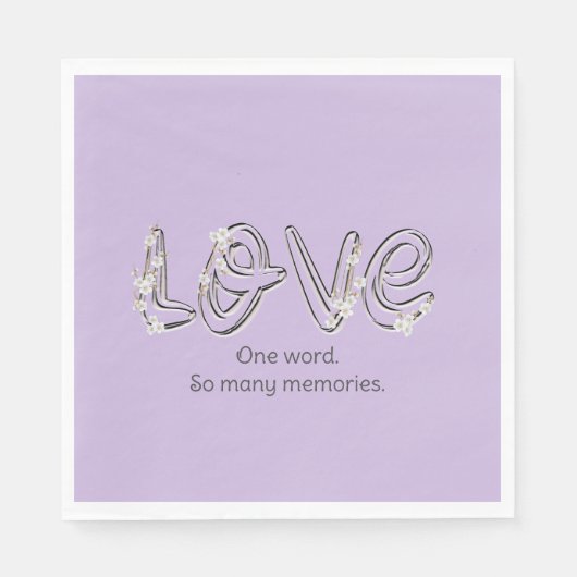 Serviette En Papier Anniversaire Amour Fleur d'Amande Texte (Devant)