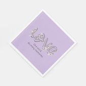 Serviette En Papier Anniversaire Amour Fleur d'Amande Texte (Coin)