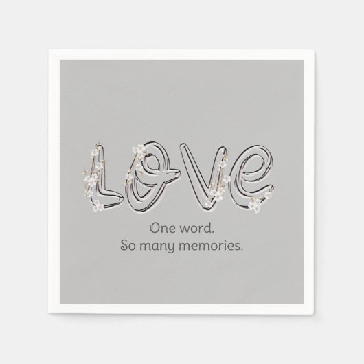 Serviette En Papier Anniversaire Amour Fleur d'Amande Texte (Devant)