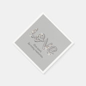 Serviette En Papier Anniversaire Amour Fleur d'Amande Texte (Coin)