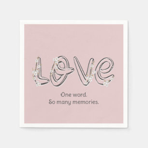 Serviette En Papier Anniversaire Amour Fleur d'Amande Texte