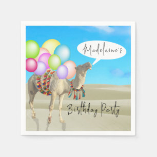 Serviette En Papier Anniversaire Amusants Désert Camel Ballons colorés