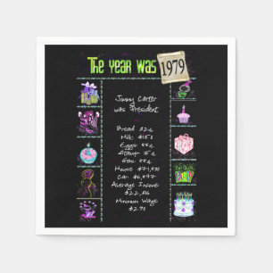 Serviette En Papier Anniversaire Année 1979 Papier de Partie Napkin
