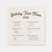 Serviette En Papier Anniversaire Année Trivia Game Party Napkins (Devant)