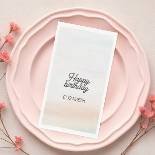 Serviette En Papier Anniversaire Arc-en-ciel Douce Moderne Artistique
