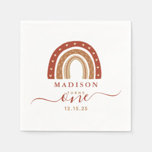 Serviette En Papier Anniversaire Arc-en-ciel en terre cuite moderne