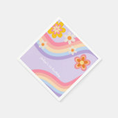 Serviette En Papier Anniversaire Arc-en-ciel rétro (Coin)