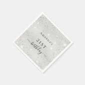 Serviette En Papier Anniversaire argent parties scintillant monogramme (Coin)