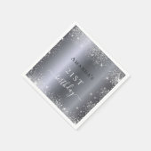 Serviette En Papier Anniversaire argent parties scintillant monogramme (Coin)