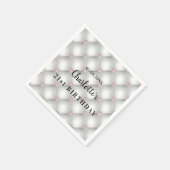 Serviette En Papier Anniversaire argent rose or rose nom (Coin)