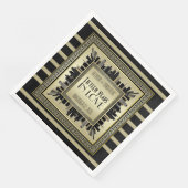 Serviette En Papier Anniversaire Art Déco Mariage Champagne Gold Gatsb (Coin)