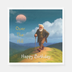 Serviette En Papier Anniversaire Au-Dessus De La Colline