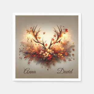 Serviette En Papier Anniversaire Automne Deer Antler Bouquet