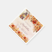 Serviette En Papier Anniversaire automne fleurons oranges lampe rustiq (Coin)
