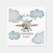 Serviette En Papier Anniversaire avion Temps qui passe (Devant)