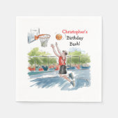 Serviette En Papier Anniversaire Bash : Hoops and Hype (Devant)