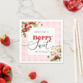 Serviette En Papier Anniversaire Berry sweet Strawberry (En situation)