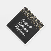 Serviette En Papier Anniversaire Black Gold Confetti Streamers Texte P (Coin)