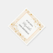 Serviette En Papier Anniversaire blanc confetti nom script élégant (Coin)