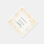 Serviette En Papier Anniversaire blanc or parties scintillant poussièr (Coin)