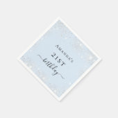 Serviette En Papier Anniversaire bleu clair argent parties scintillant (Coin)
