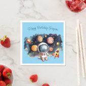 Serviette En Papier Anniversaire bleu des Planètes extérieures (En situation)