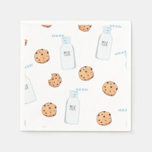 Serviette En Papier Anniversaire Bleu Lait et Cookies