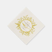 Serviette En Papier Anniversaire Boho Floral Monogram Napkin (Coin)