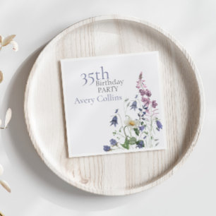 Serviette En Papier Anniversaire Botanique de 35 ans
