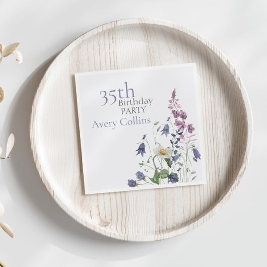 Serviette En Papier Anniversaire Botanique de 35 ans