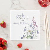 Serviette En Papier Anniversaire Botanique de 35 ans (En situation)