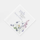 Serviette En Papier Anniversaire Botanique de 35 ans (Coin)