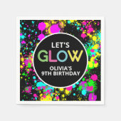 Serviette En Papier Anniversaire brillant de peinture néon (Devant)