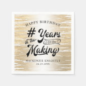 Serviette En Papier Anniversaire Brossé années d'or dans la fabricatio (Devant)