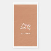 Serviette En Papier Anniversaire Brun Chocolat Doux (Devant)