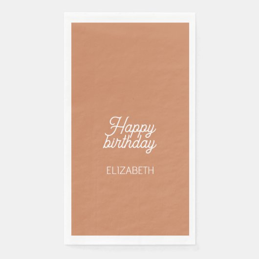 Serviette En Papier Anniversaire Brun Chocolat Doux (Devant)