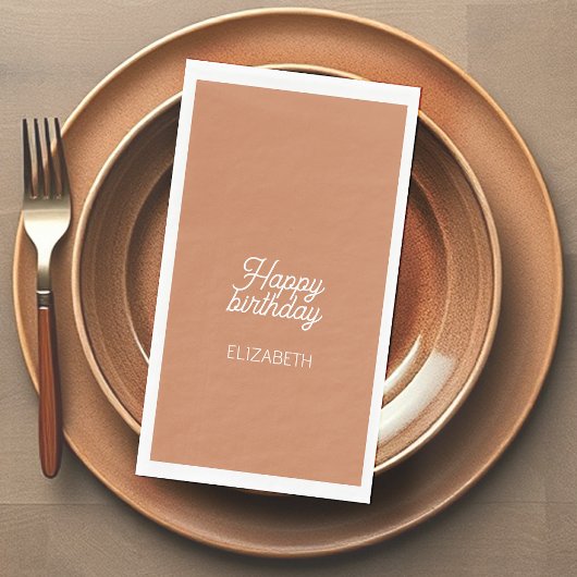 Serviette En Papier Anniversaire Brun Chocolat Doux