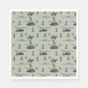 Serviette En Papier Anniversaire Camouflage Militaire Vert Camo Armée