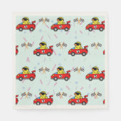 Serviette En Papier Anniversaire Canard voiture course rouge course ga (Devant)