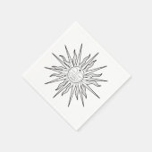 Serviette En Papier Anniversaire céleste soleil capricieux noir et bla (Coin)