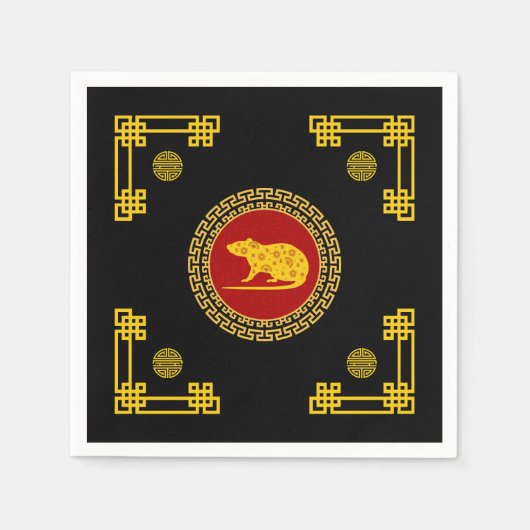 Serviette En Papier Anniversaire chinois du Nouvel An (Devant)