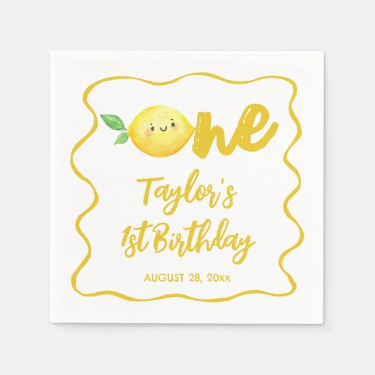 Serviette En Papier Anniversaire Citron (Devant)