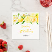 Serviette En Papier Anniversaire Citrons et Feuillage (En situation)