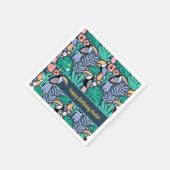 Serviette En Papier Anniversaire Coloré Tropical Toucan Bird (Coin)