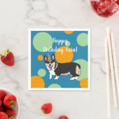 Serviette En Papier Anniversaire Corgi (En situation)
