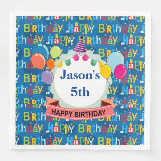 Serviette En Papier Anniversaire customisé (Devant)